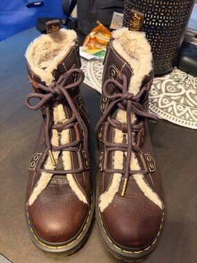 Dr. Martens Brown Faux-Fur Lined Winter Boots